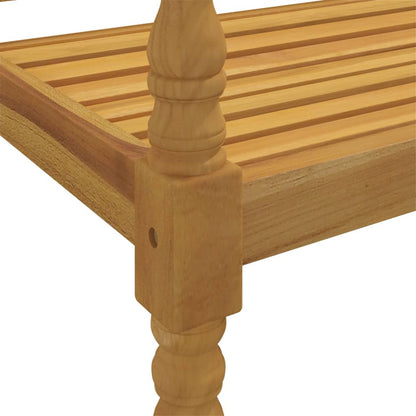 Panchina Batavia con Cuscino Grigio 150 cm Legno Massello Teak - homemem39