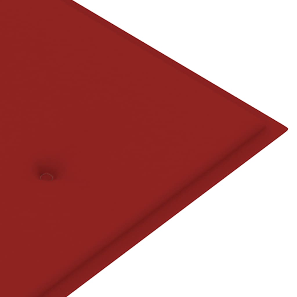 Panchina Batavia con Cuscino Rosso 150 cm Legno Massello Teak - homemem39