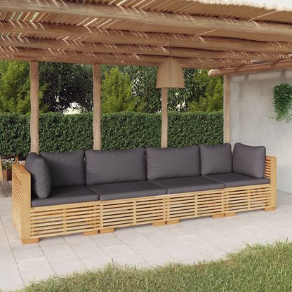 Set Divani da Giardino 4 pz con Cuscini Legno Massello di Teak - homemem39