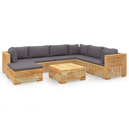 Set Divani da Giardino 8 pz con Cuscini Legno Massello di Teak - homemem39