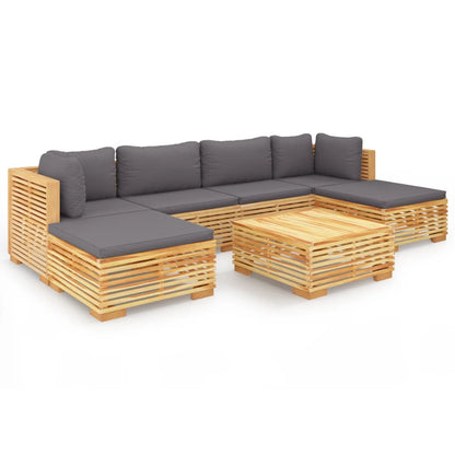 Set Divani da Giardino 7 pz con Cuscini Legno Massello di Teak - homemem39