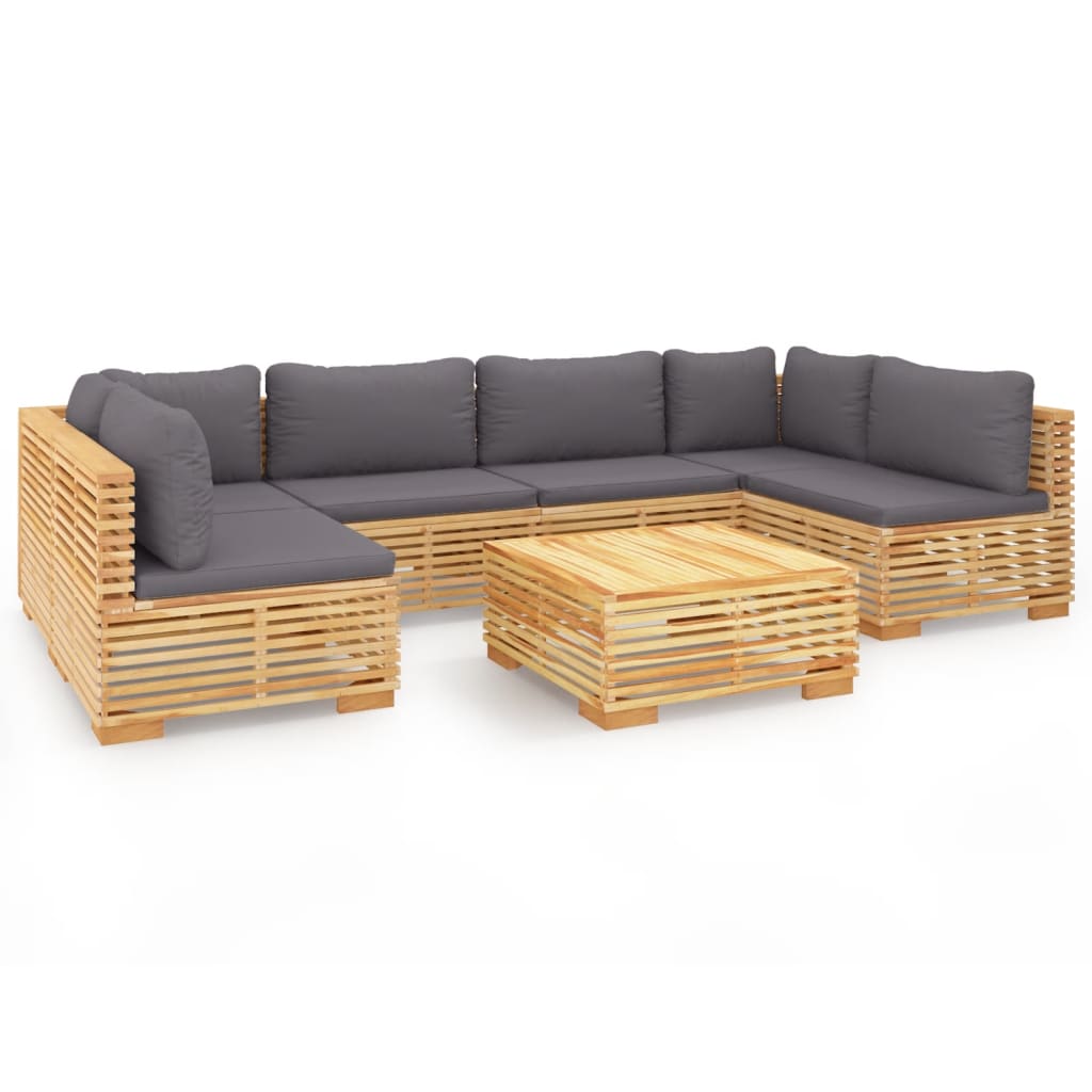 Set Divani da Giardino 7 pz con Cuscini Legno Massello di Teak - homemem39