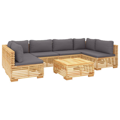 Set Divani da Giardino 7 pz con Cuscini Legno Massello di Teak - homemem39