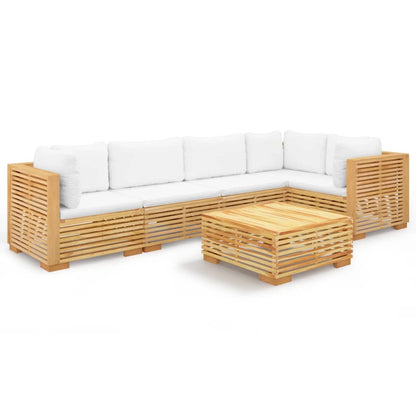 Set Divani da Giardino 6 pz con Cuscini Legno Massello di Teak - homemem39