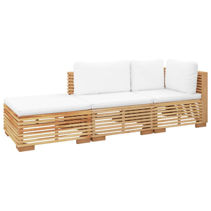 Set Divani da Giardino 3 pz con Cuscini Legno Massello di Teak - homemem39