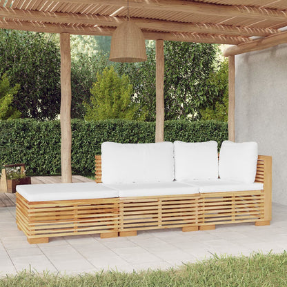 Set Divani da Giardino 3 pz con Cuscini Legno Massello di Teak - homemem39