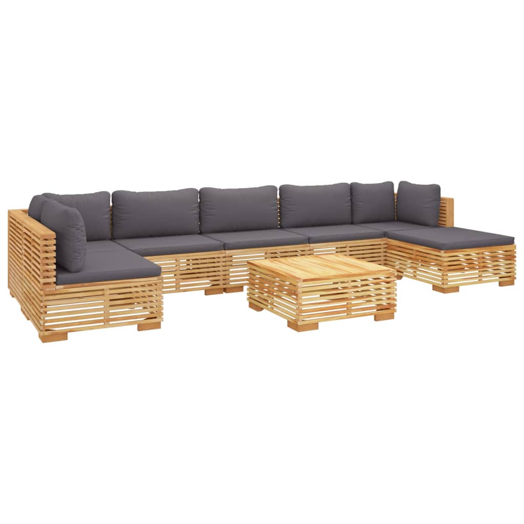 Set Divani da Giardino 8 pz con Cuscini Legno Massello di Teak - homemem39