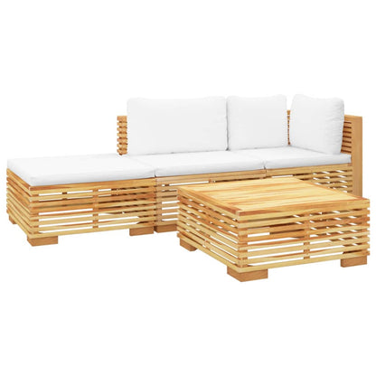 Set Divani da Giardino 4 pz con Cuscini Legno Massello di Teak - homemem39