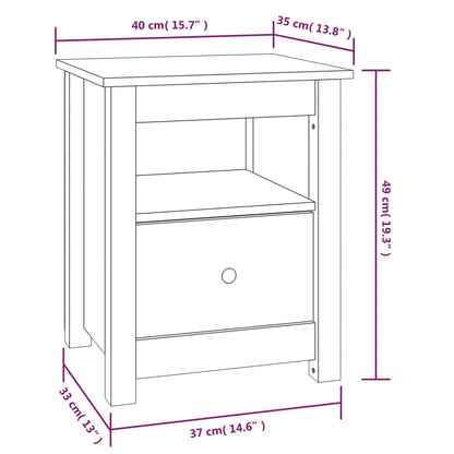 Comodini 2 pz 40x35x49 cm in Legno Massello di Pino - homemem39