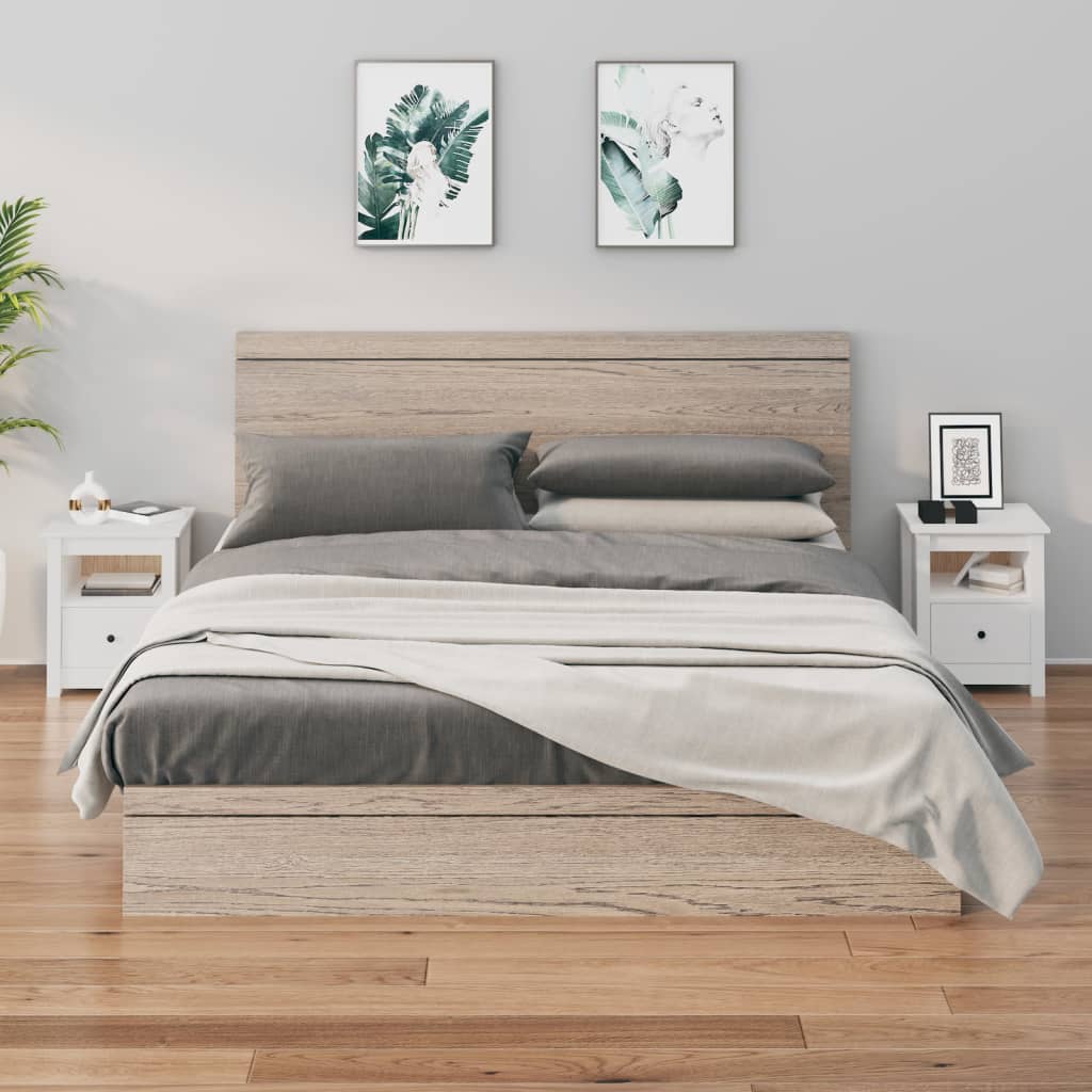 Comodini 2 pz Bianchi 40x35x49 cm in Legno Massello di Pino - homemem39