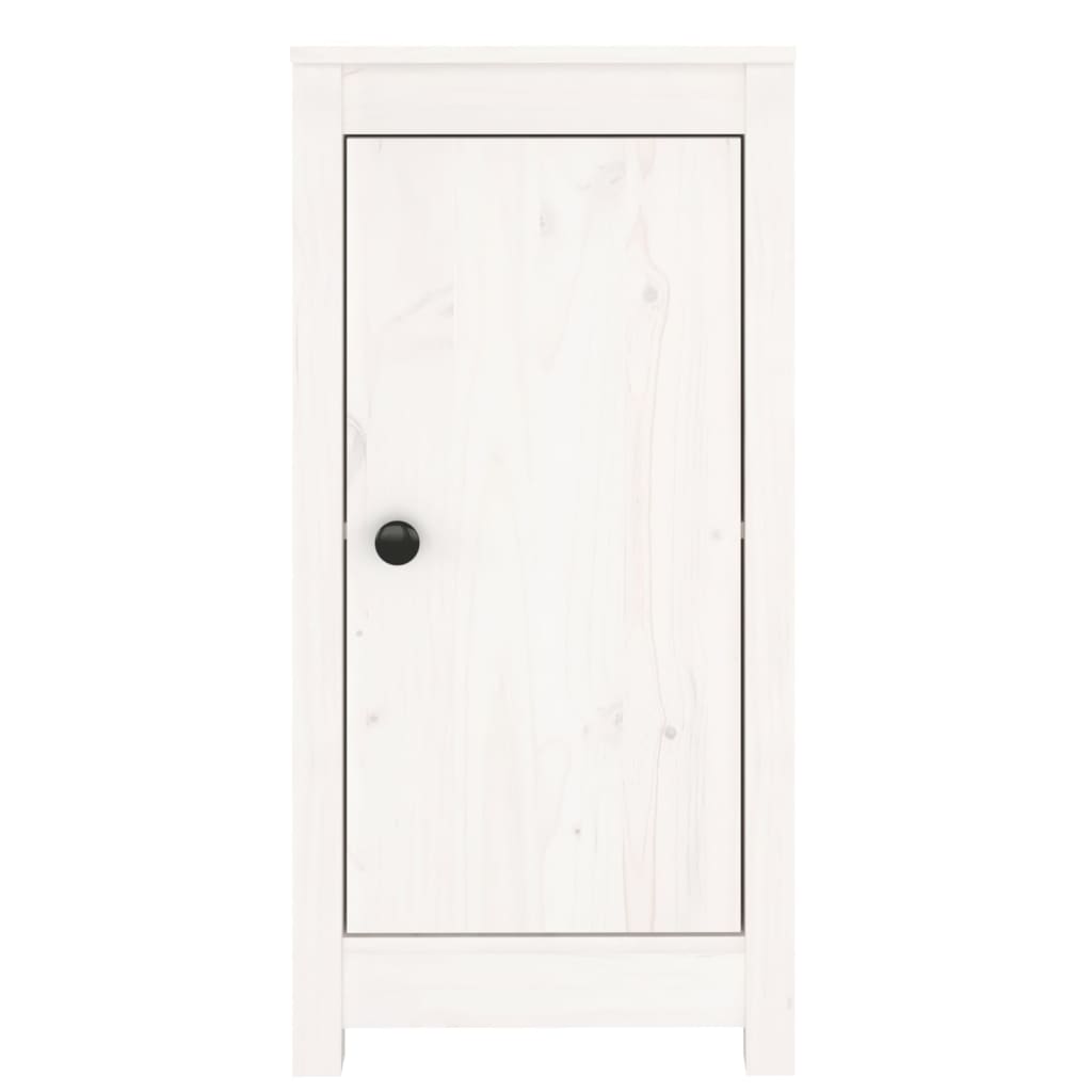 Credenze 2 pz Bianche 40x35x80 cm in Legno Massello di Pino - homemem39