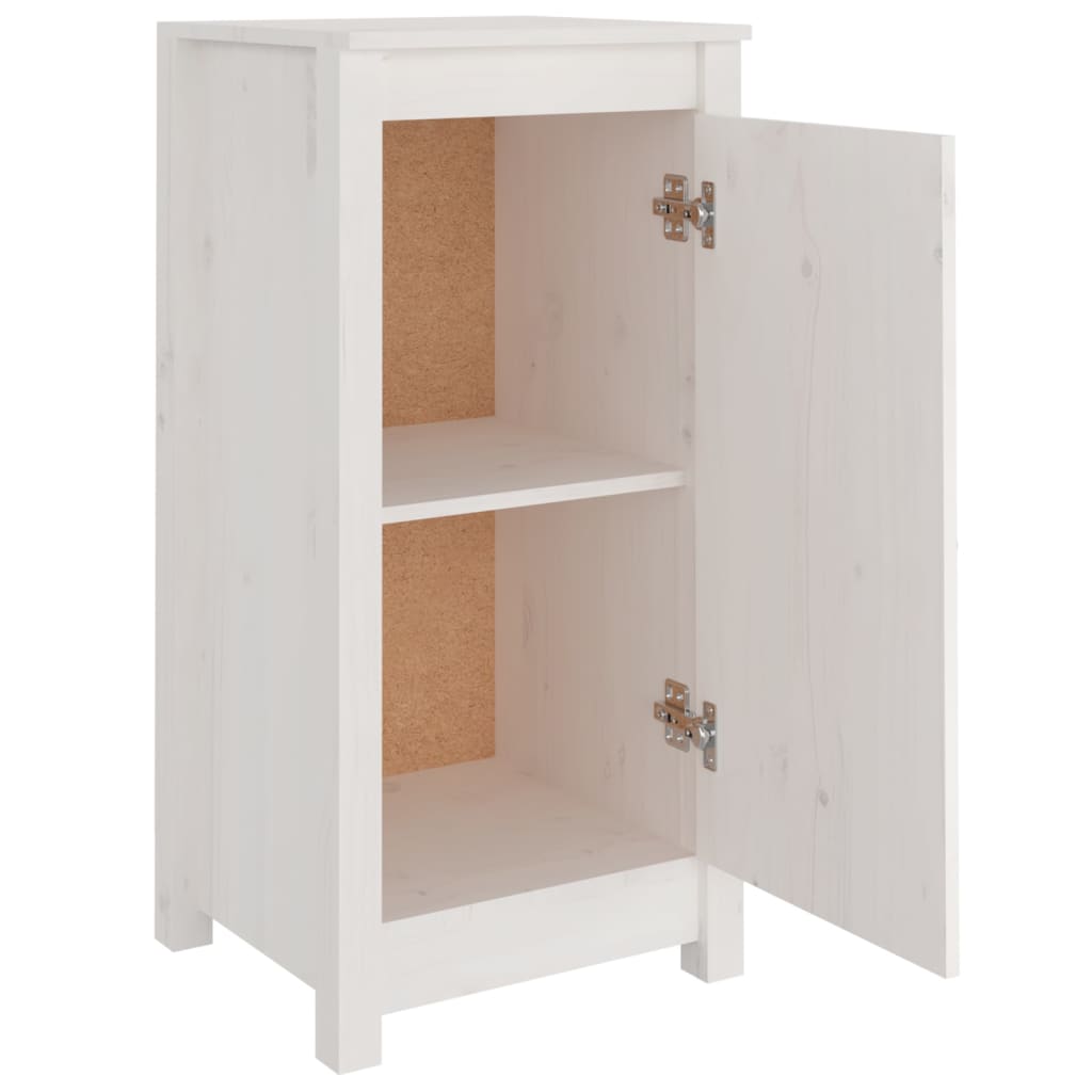 Credenze 2 pz Bianche 40x35x80 cm in Legno Massello di Pino - homemem39