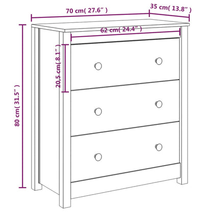 Credenza 70x35x80 cm in Legno Massello di Pino - homemem39