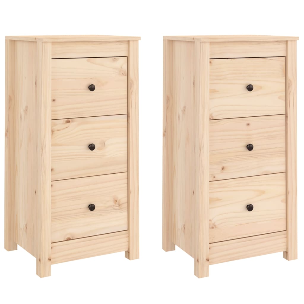 Credenze 2 pz 40x35x80 cm in Legno Massello di Pino - homemem39