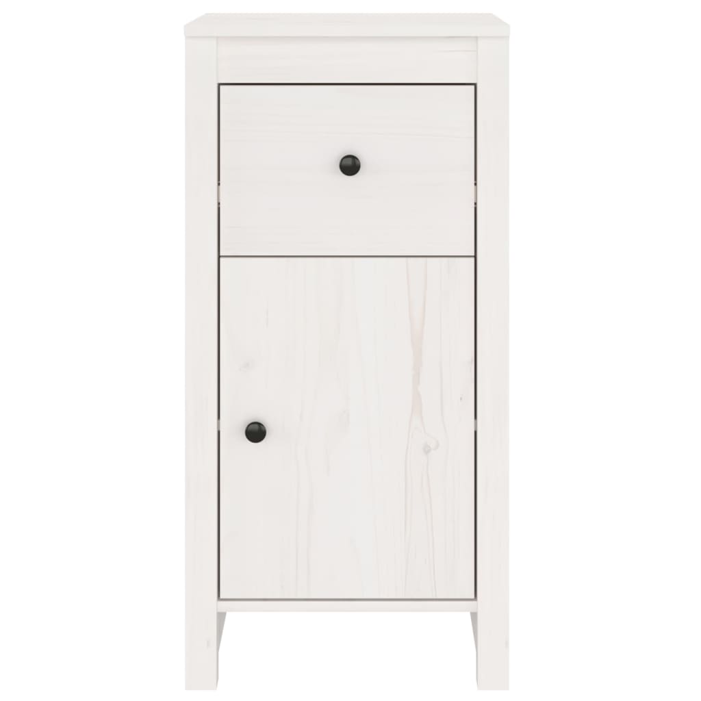 Credenza Bianca 40x35x80 cm in Legno Massello di Pino - homemem39