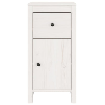 Credenza Bianca 40x35x80 cm in Legno Massello di Pino - homemem39