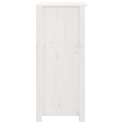 Credenze 2 pz Bianche 40x35x80 cm in Legno Massello di Pino - homemem39