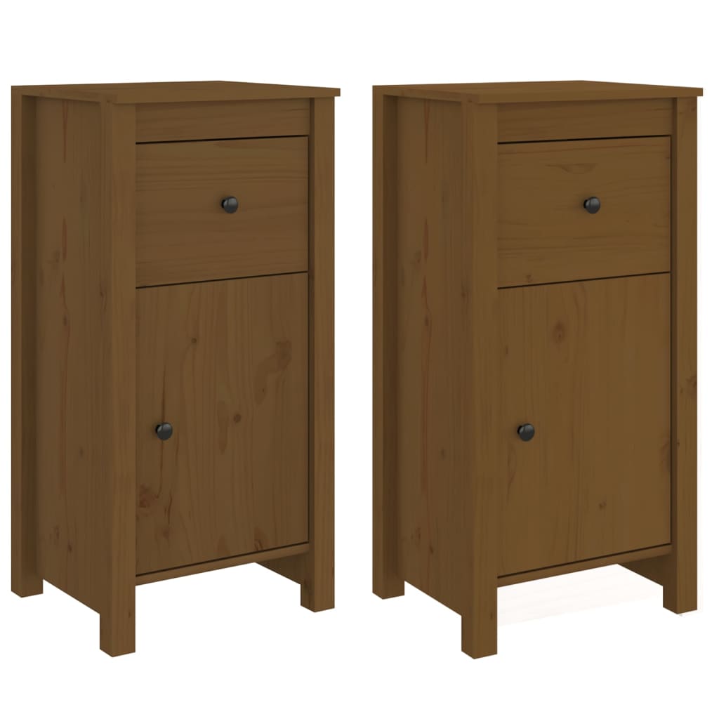 Credenze 2 pz Miele 40x35x80 cm in Legno Massello di Pino - homemem39