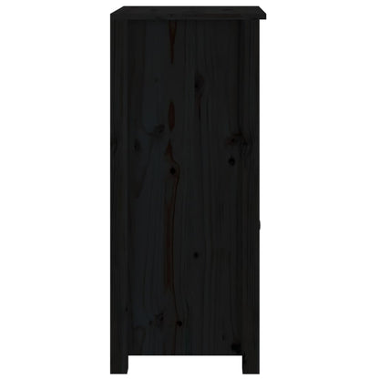 Credenza Nera 40x35x80 cm in Legno Massello di Pino - homemem39