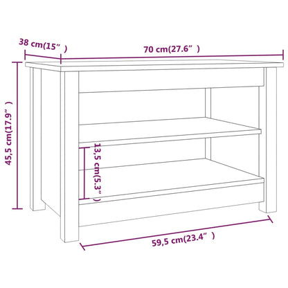 Scarpiera Miele 70x38x45,5 cm in Legno Massello di Pino - homemem39