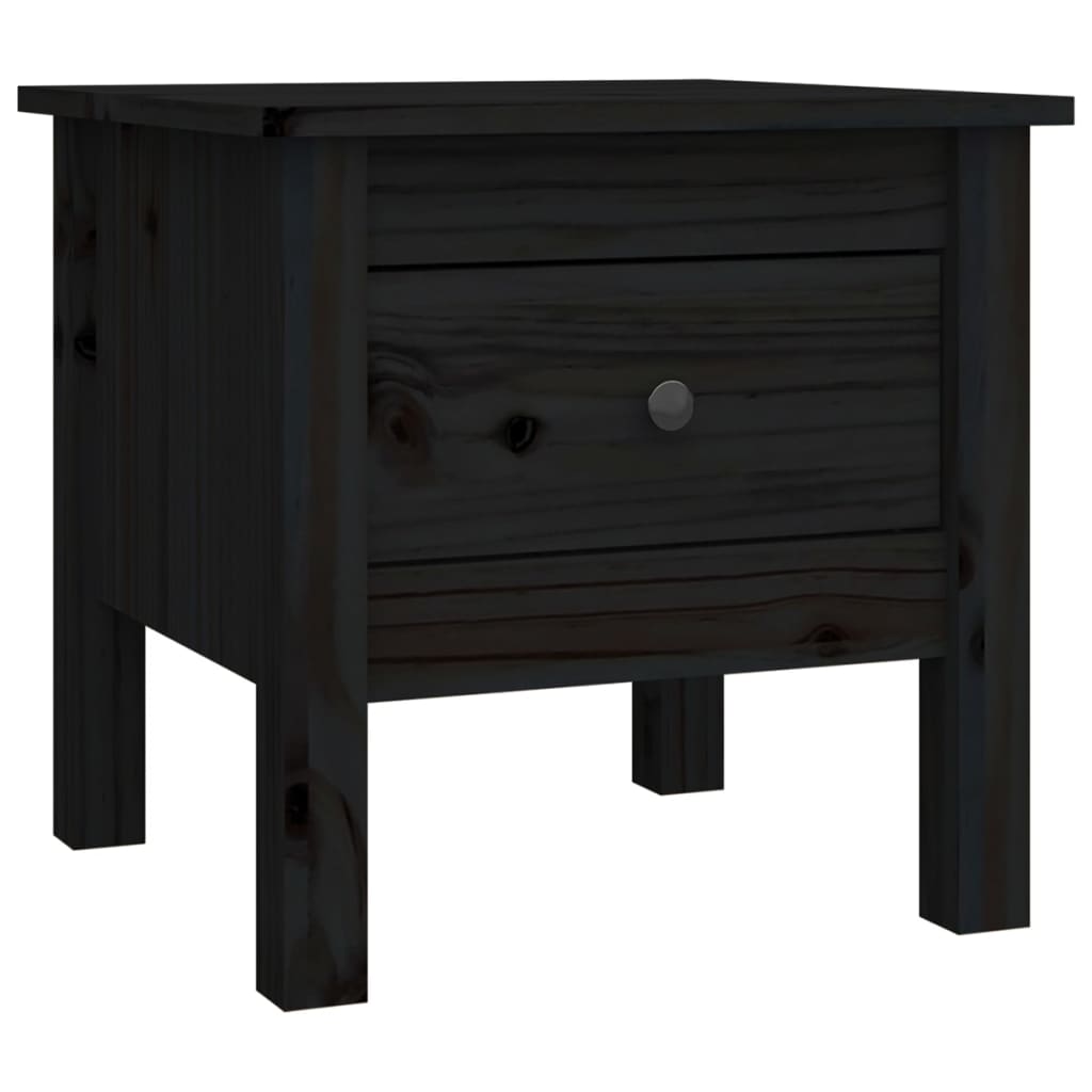 Tavolino Nero 40x40x39 cm Legno Massello di Pino - homemem39