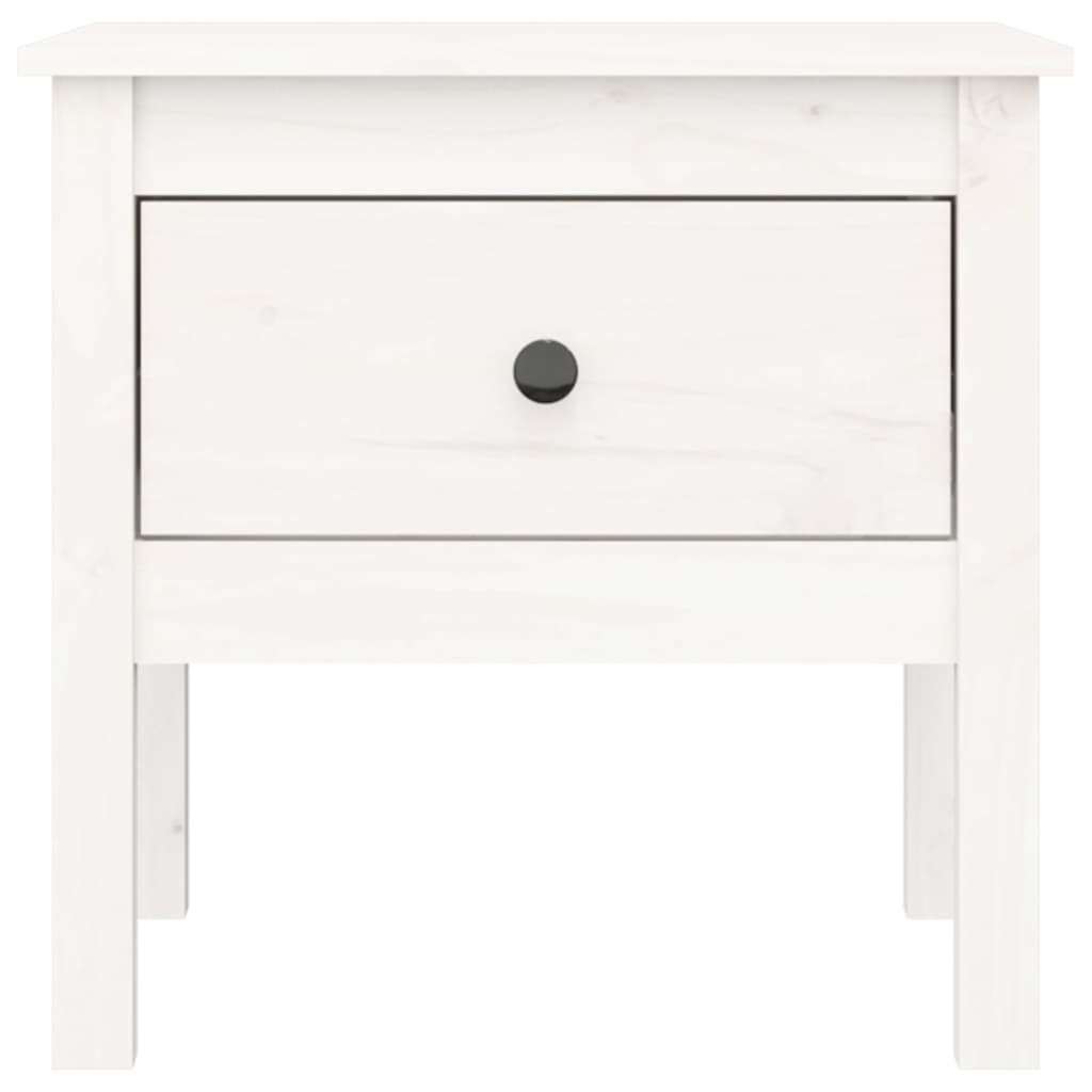 Tavolino Bianco 50x50x49 cm Legno Massello di Pino - homemem39