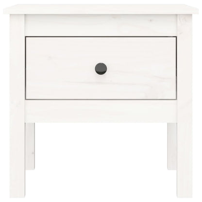 Tavolino Bianco 50x50x49 cm Legno Massello di Pino - homemem39