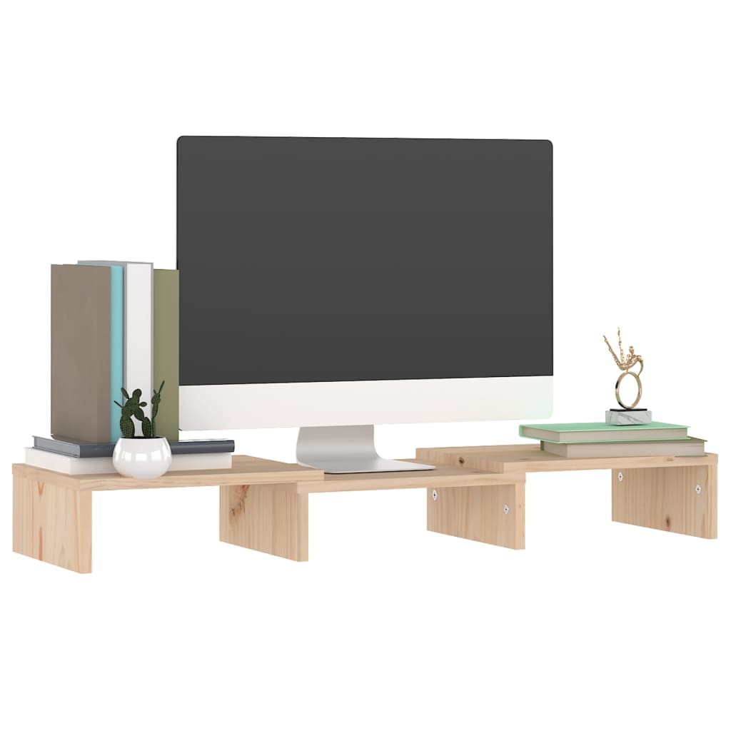 Supporto per Monitor 60x24x10,5 cm in Legno Massello di Pino - homemem39