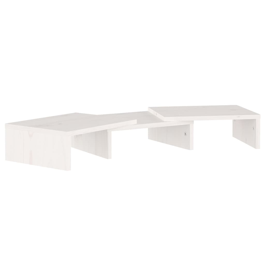 Supporto per Monitor Bianco 60x24x10,5cm Legno Massello di Pino - homemem39