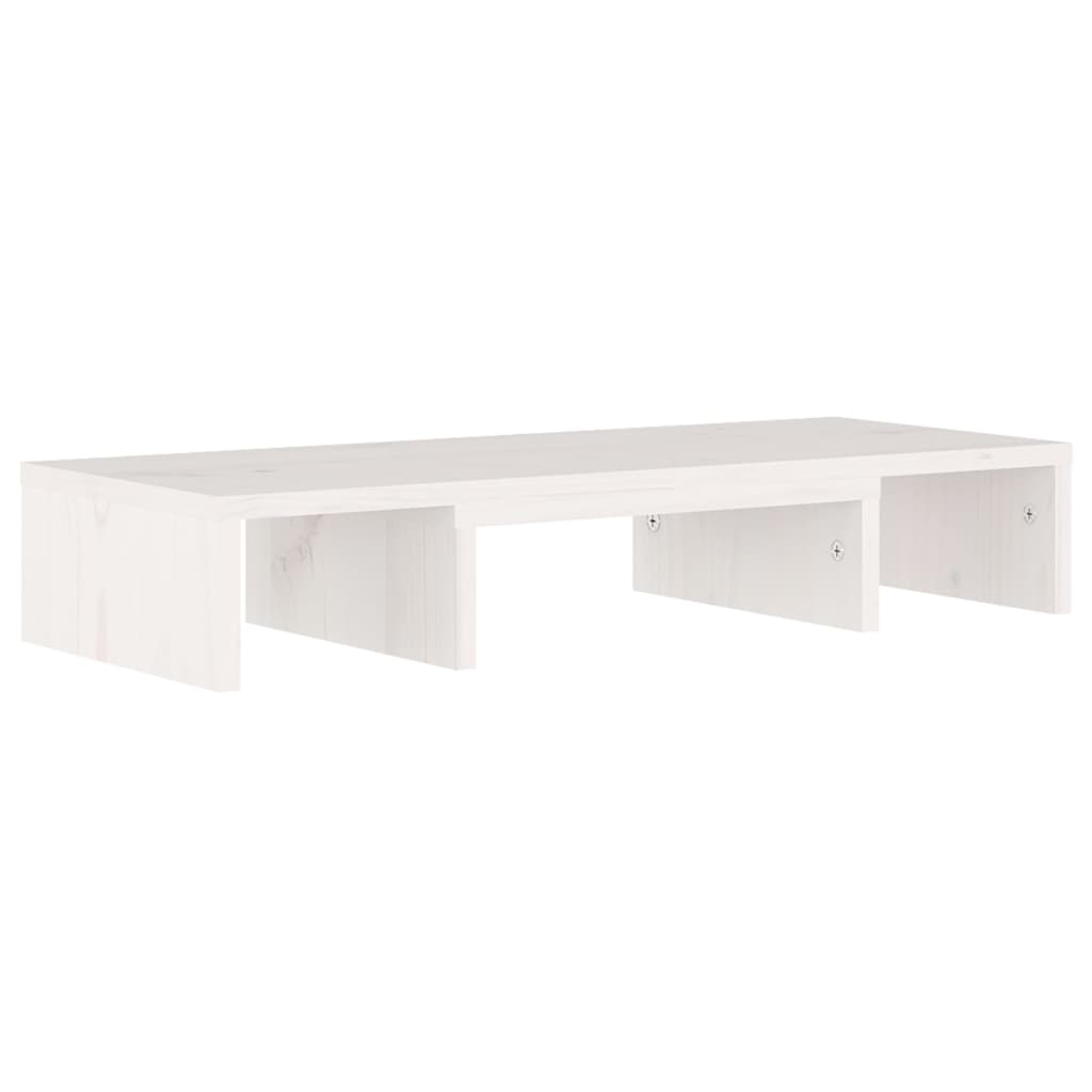 Supporto per Monitor Bianco 60x24x10,5cm Legno Massello di Pino - homemem39