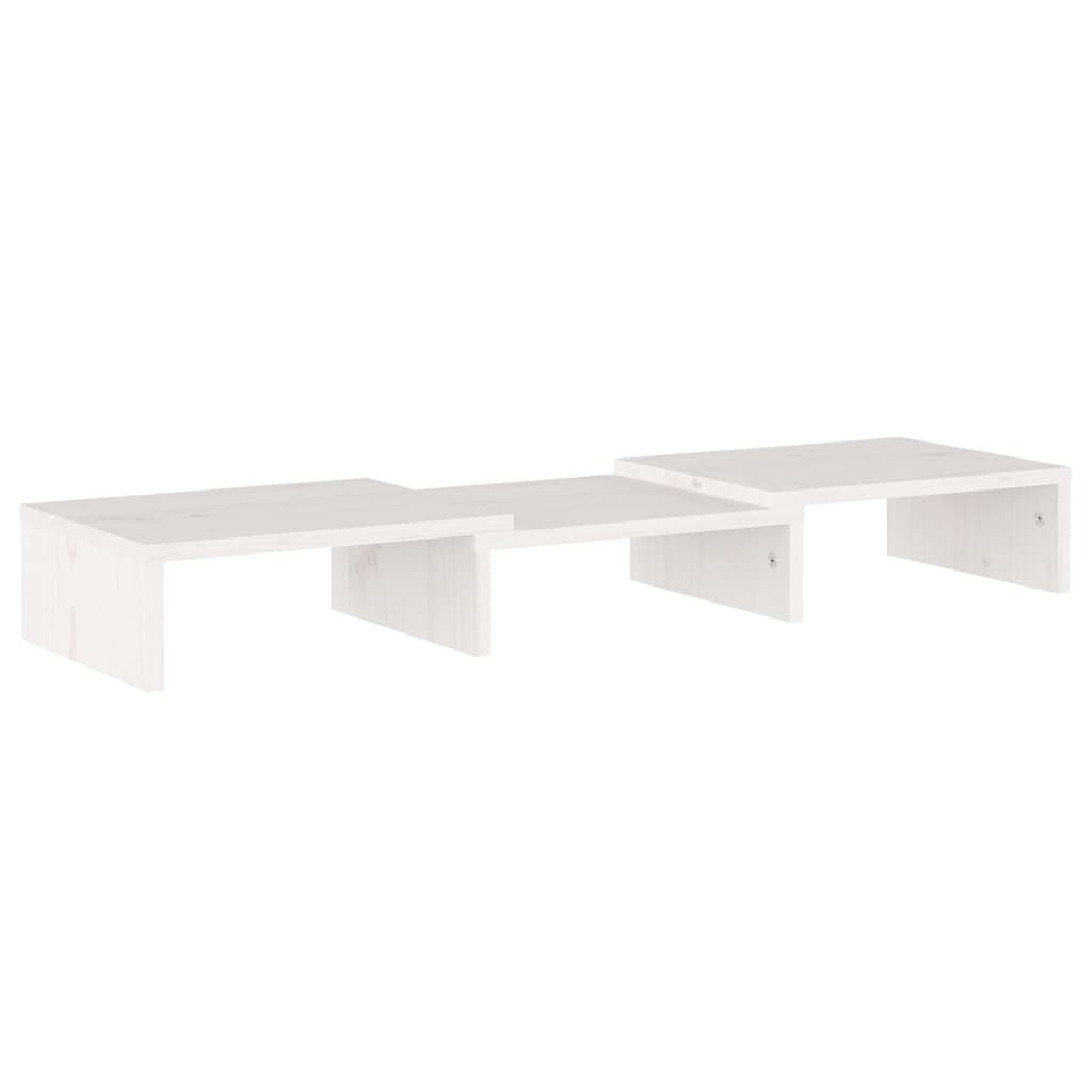 Supporto per Monitor Bianco 60x24x10,5cm Legno Massello di Pino - homemem39