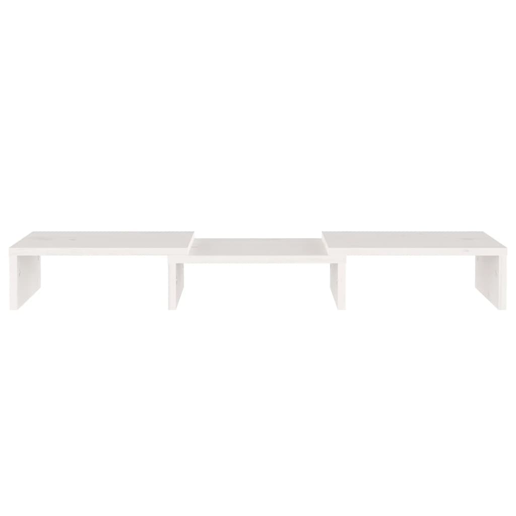 Supporto per Monitor Bianco 60x24x10,5cm Legno Massello di Pino - homemem39