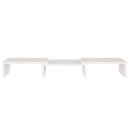 Supporto per Monitor Bianco 60x24x10,5cm Legno Massello di Pino - homemem39