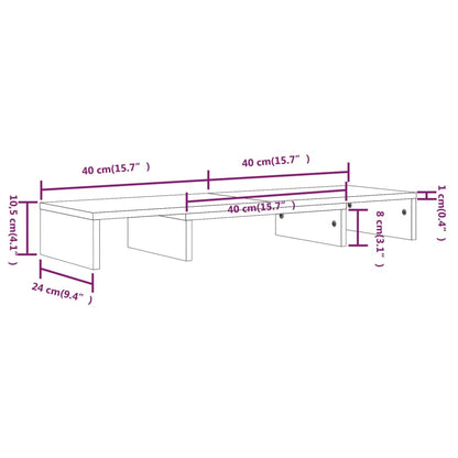 Supporto per Monitor 80x24x10,5 cm in Legno Massello di Pino - homemem39