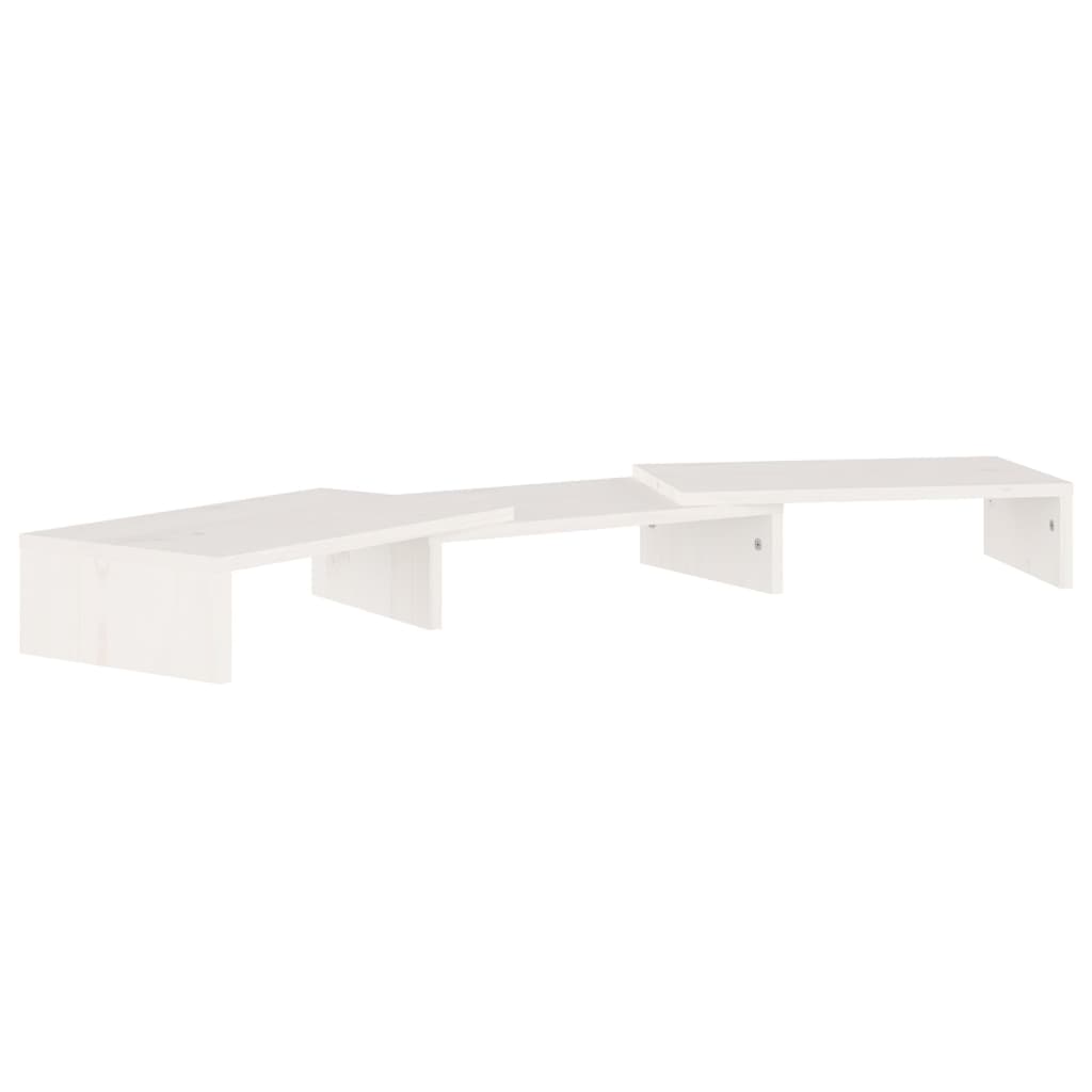 Supporto per Monitor Bianco 80x24x10,5cm Legno Massello di Pino - homemem39