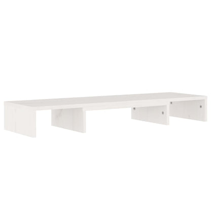 Supporto per Monitor Bianco 80x24x10,5cm Legno Massello di Pino - homemem39