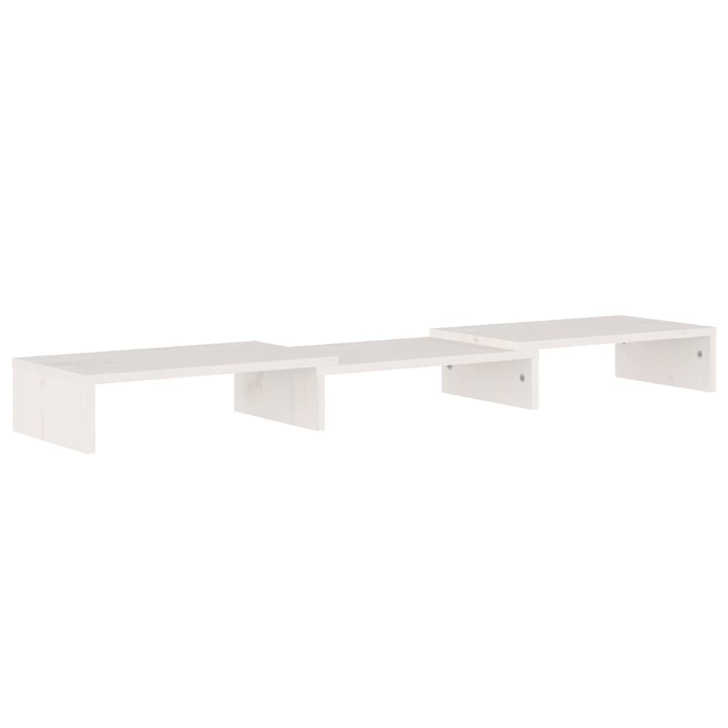 Supporto per Monitor Bianco 80x24x10,5cm Legno Massello di Pino - homemem39