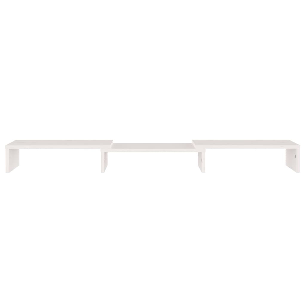 Supporto per Monitor Bianco 80x24x10,5cm Legno Massello di Pino - homemem39