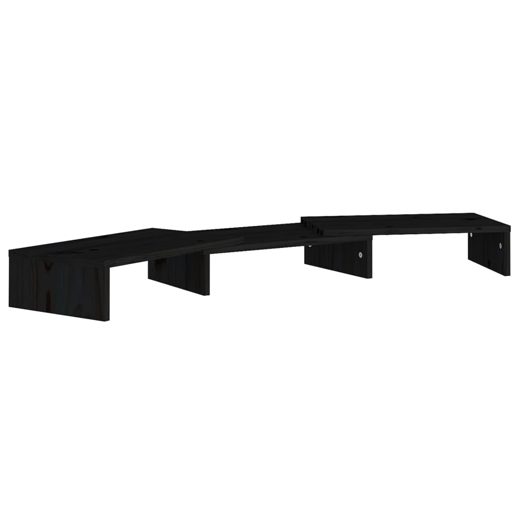 Supporto per Monitor Nero 80x24x10,5 cm Legno Massello di Pino - homemem39