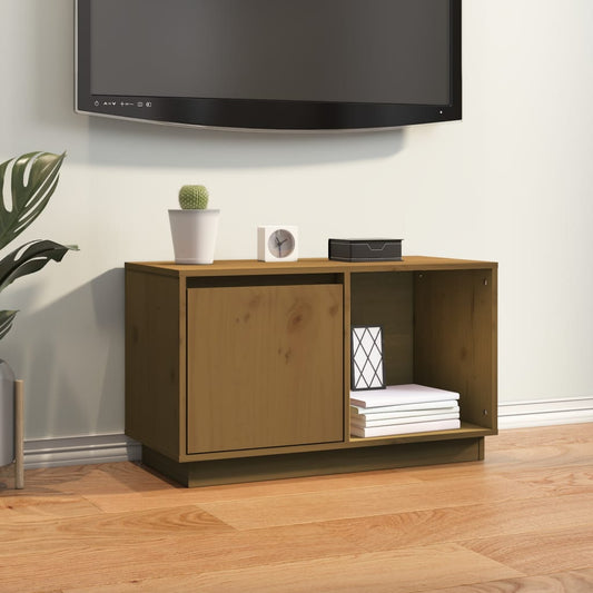 Mobile TV Miele 74x35x44 cm in Legno Massello di Pino - homemem39