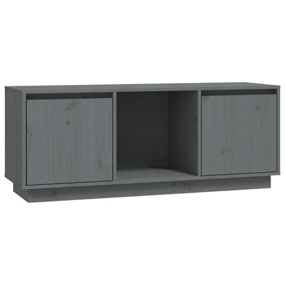 Mobile Porta TV Grigio 110,5x35x44 cm in Legno Massello di Pino - homemem39