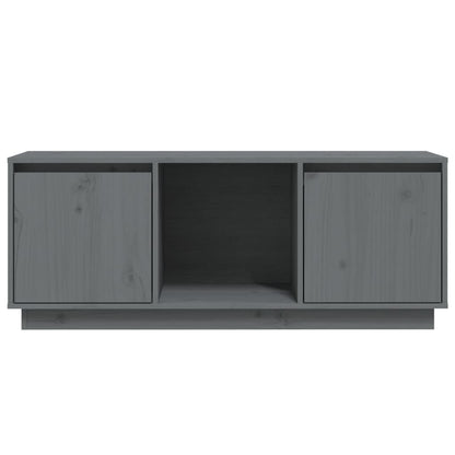 Mobile Porta TV Grigio 110,5x35x44 cm in Legno Massello di Pino - homemem39