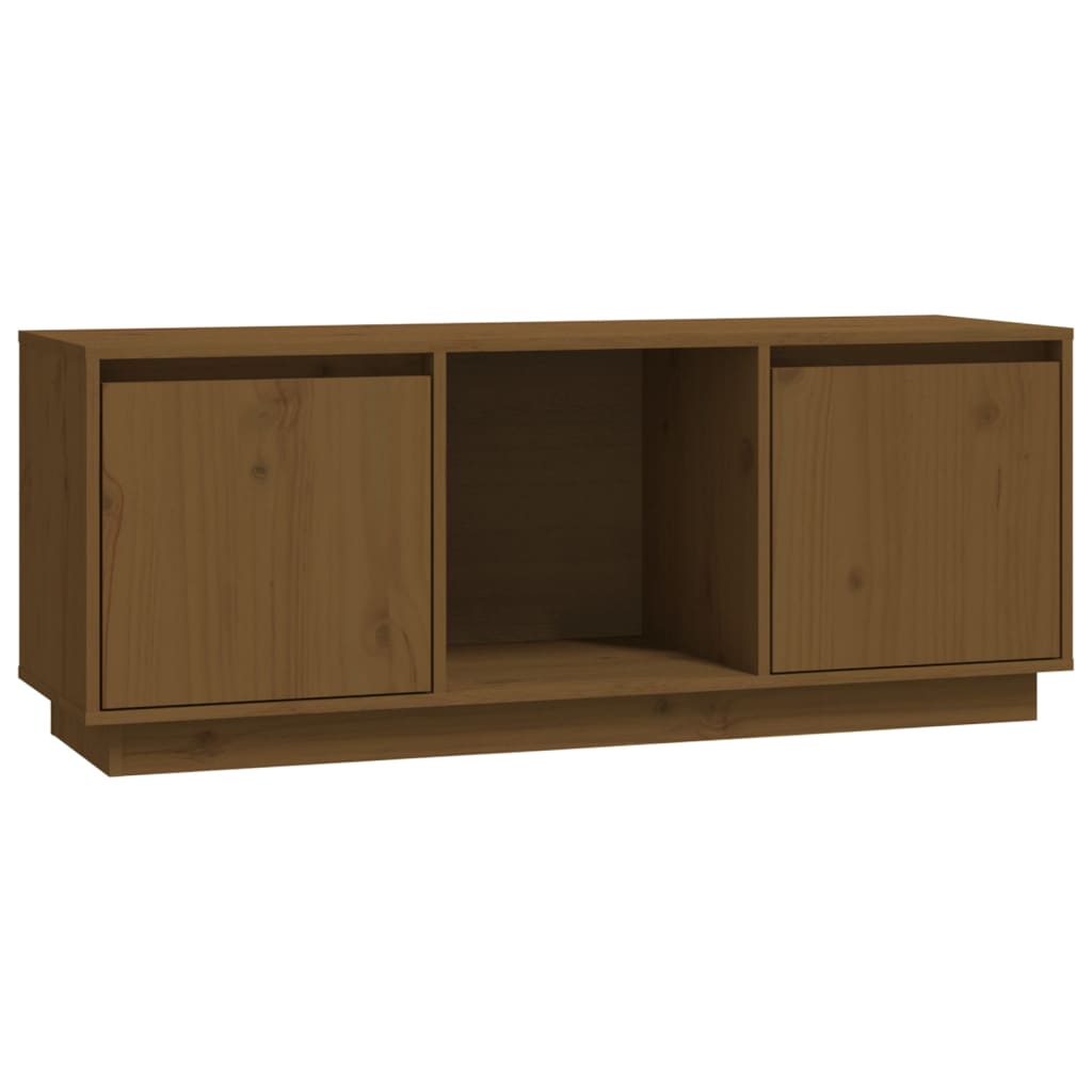 Mobile TV Miele 110,5x35x44 cm in Legno Massello di Pino - homemem39