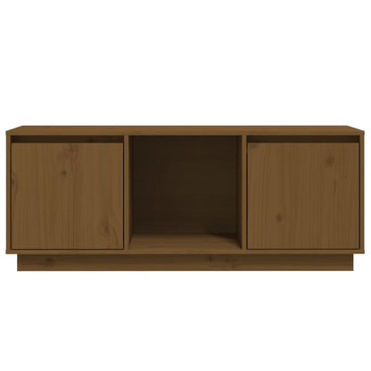 Mobile TV Miele 110,5x35x44 cm in Legno Massello di Pino - homemem39