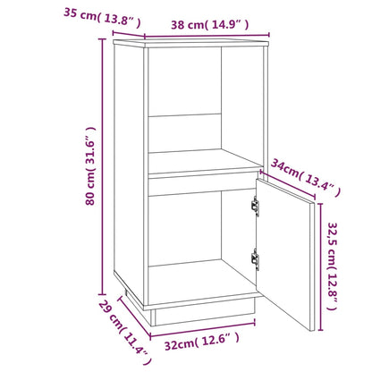 Credenza 38x35x80 cm in Legno Massello di Pino - homemem39