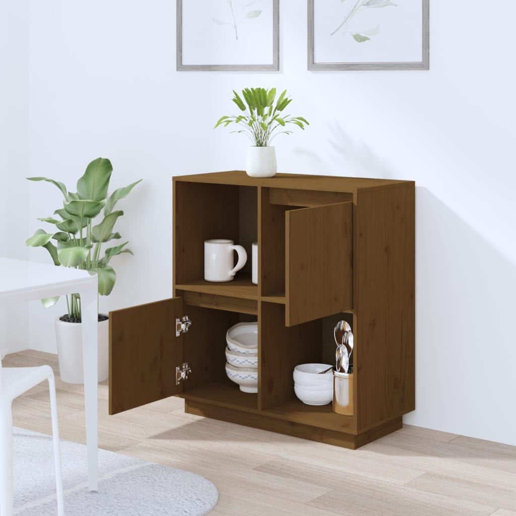 Credenza Miele 74x35x80 cm in Legno Massello di Pino - homemem39