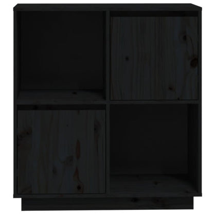 Credenza Nera 74x35x80 cm in Legno Massello di Pino - homemem39