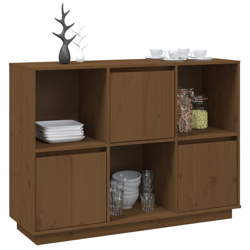 Credenza Miele 110,5x35x80 cm in Legno Massello di Pino - homemem39