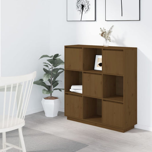 Credenza Miele 110,5x35x117 cm in Legno Massello di Pino - homemem39