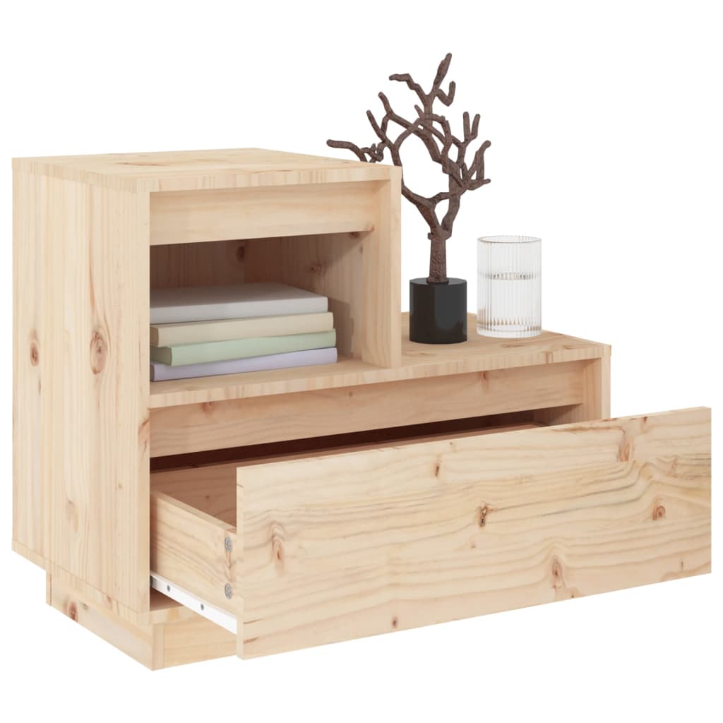 Comodini 2 pz 60x34x51 cm in Legno Massello di Pino - homemem39